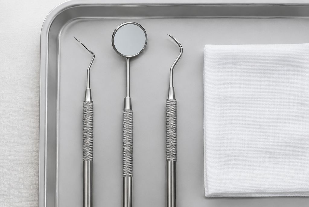 Steriel instrumentarium op een tray